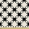 thumbnail image 1 of Ambesonne Retro Fabric by the Yard Upholstery, Monochrome Forms Repetition, 3 Yards, Champagne Charcoal Grey, 1 of 5