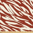thumbnail image 1 of Ambesonne Retro Fabric by the Yard Upholstery, Monochrome Wild Cat Pattern, 3 Yards, Paprika and White, 1 of 5