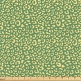 thumbnail image 1 of Ambesonne Retro Fabric by the Yard Upholstery, Monochrome Wild Cat Print, 1 Yard, Fern Green and Pastel Yellow, 1 of 5