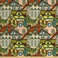 thumbnail image 1 of Ambesonne Retro Fabric by the Yard Upholstery, Old City Colorful Town, 10 Yards, Multicolor, 1 of 4