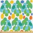 thumbnail image 1 of Ambesonne Retro Fabric by the Yard Upholstery, Simplified Flowers Circles, 3 Yards, Fern Green Mustard, 1 of 5
