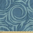 thumbnail image 1 of Ambesonne Retro Fabric by the Yard Upholstery, Watercolor Swirly Stripes Art, 2 Yards, Dark Turquoise and Sea Blue, 1 of 1