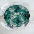 thumbnail image 1 of Ambesonne Retro Fitted Round Tablecloth, Vintage Abstract Pattern Plot, 56"- 60" Diameter, Dark Teal and Cadet Blue, 1 of 5