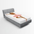 thumbnail image 1 of Ambesonne Retro Fitted Sheet 2 Pcs Set, Ballerina Dancing, Twin, Brown Rose, 1 of 3