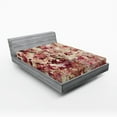 thumbnail image 1 of Ambesonne Retro Fitted Sheet 2 Pcs Set, Cherry Blossoms Floral, Full, Beige and Pink, 1 of 3