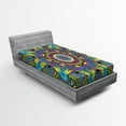 thumbnail image 1 of Ambesonne Retro Fitted Sheet, Abstract Hippie Forms, Twin Size, Multicolor, 1 of 2