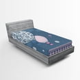 thumbnail image 1 of Ambesonne Retro Fitted Sheet, Air Balloons Polka Dots, Twin XL Size, Slate Blue Pale Pink, 1 of 2