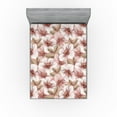 thumbnail image 1 of Ambesonne Retro Fitted Sheet, Anemone Flowers Nature Art, Full Size, Blush Dark Tan and Taupe, 1 of 5