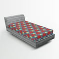 thumbnail image 1 of Ambesonne Retro Fitted Sheet, Big Small Triangles Retro, Twin XL Size, Sky Blue Marigold, 1 of 2