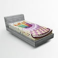 thumbnail image 1 of Ambesonne Retro Fitted Sheet, Cake Candles Dots Stars, Twin XL Size, Multicolor, 1 of 2