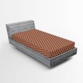 thumbnail image 1 of Ambesonne Retro Fitted Sheet, Chevron Scrolls, Twin XL Size, Dark Orange Sand Brown, 1 of 2