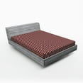 thumbnail image 1 of Ambesonne Retro Fitted Sheet, Cutrvy Wavy Lines Dark Tile, Full Size, Burgundy White, 1 of 2