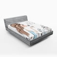thumbnail image 1 of Ambesonne Retro Fitted Sheet, Dandelion Flower Spring, Full Size, Warm Taupe and Blue, 1 of 2