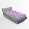 thumbnail image 1 of Ambesonne Retro Fitted Sheet, Digital Floral Design, Twin Size, Lilac and Lavender, 1 of 2