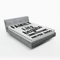 thumbnail image 1 of Ambesonne Retro Fitted Sheet, Family Phrase Motivation, Queen Size, Black Grey Grey, 1 of 3