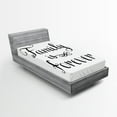 thumbnail image 1 of Ambesonne Retro Fitted Sheet, Family Words Ink Sketch, Twin Size, Black Brown White, 1 of 2