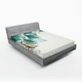 thumbnail image 1 of Ambesonne Retro Fitted Sheet, Flowers Buds Leaf, King Size, Teal Pale Green, 1 of 3