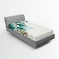 thumbnail image 1 of Ambesonne Retro Fitted Sheet, Flowers Buds Leaf, Twin Size, Teal Pale Green, 1 of 3