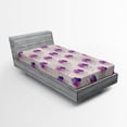 thumbnail image 1 of Ambesonne Retro Fitted Sheet, Geometric Mosaic Dots, Twin XL Size, Purple Grey Pink, 1 of 2