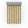 thumbnail image 1 of Ambesonne Retro Fitted Sheet, Grungy Star Shapes Pattern, California King, Dark Khaki and Pale Camel, 1 of 5