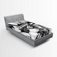 thumbnail image 1 of Ambesonne Retro Fitted Sheet, Jazz Band in New York, Twin XL Size, Black White, 1 of 3