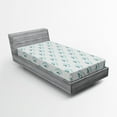 thumbnail image 1 of Ambesonne Retro Fitted Sheet, Minimalist Arrows, Twin Size, Pale Peach Turquoise, 1 of 3