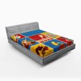 thumbnail image 1 of Ambesonne Retro Fitted Sheet, Music Jazz Grunge Boho, Full Size, Multicolor, 1 of 3