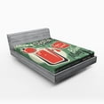 thumbnail image 1 of Ambesonne Retro Fitted Sheet, Nostalgic Bar Poster, Full Size, Green Red, 1 of 2