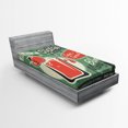 thumbnail image 1 of Ambesonne Retro Fitted Sheet, Nostalgic Bar Poster, Twin Size, Green Red, 1 of 2