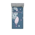 thumbnail image 1 of Ambesonne Retro Fitted Sheet & Pillow Sham Set, Air Balloons Polka Dots, Twin, Slate Blue Pale Pink, 1 of 2