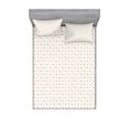 thumbnail image 1 of Ambesonne Retro Fitted Sheet & Pillow Sham Set, Big Small Shabby Dots, Full, Cadet Blue Orange White, 1 of 2