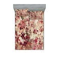 thumbnail image 1 of Ambesonne Retro Fitted Sheet & Pillow Sham Set, Cherry Blossoms Floral, Calking, Beige and Pink, 1 of 2