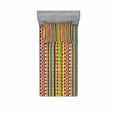 thumbnail image 1 of Ambesonne Retro Fitted Sheet & Pillow Sham Set, Colored Abstract Stripes, Twin, Multicolor, 1 of 3