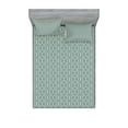 thumbnail image 1 of Ambesonne Retro Fitted Sheet & Pillow Sham Set, Delicate Floral, Full, Pale Sage Green White, 1 of 2