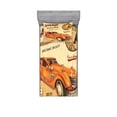 thumbnail image 1 of Ambesonne Retro Fitted Sheet & Pillow Sham Set, Engine and Mechanic Sign, Twin, Orange Cream Red, 1 of 2