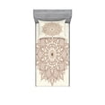 thumbnail image 1 of Ambesonne Retro Fitted Sheet & Pillow Sham Set, Flower Lace, Twin, Brown and Ivory, 1 of 2