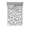 thumbnail image 1 of Ambesonne Retro Fitted Sheet & Pillow Sham Set, Grey White Balls Rounds, Queen, Grey White, 1 of 2