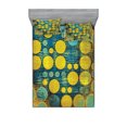 thumbnail image 1 of Ambesonne Retro Fitted Sheet & Pillow Sham Set, Groovy Polka Dots 60s, Queen, Green Blue, 1 of 2