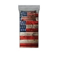 thumbnail image 1 of Ambesonne Retro Fitted Sheet & Pillow Sham Set, Independence Day Wall, Twinxl, Red Blue Tan, 1 of 2