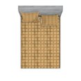 thumbnail image 1 of Ambesonne Retro Fitted Sheet & Pillow Sham Set, Interlocking Circles, Queen, Caramel and Tan, 1 of 2