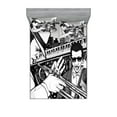 thumbnail image 1 of Ambesonne Retro Fitted Sheet & Pillow Sham Set, Jazz Band in New York, Queen, Black White, 1 of 2