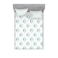 thumbnail image 1 of Ambesonne Retro Fitted Sheet & Pillow Sham Set, Minimalist Arrows, Full, Pale Peach Turquoise, 1 of 3
