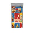 thumbnail image 1 of Ambesonne Retro Fitted Sheet & Pillow Sham Set, Music Jazz Grunge Boho, Twin, Multicolor, 1 of 2