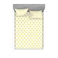 thumbnail image 1 of Ambesonne Retro Fitted Sheet & Pillow Sham Set, Picnic Yellow Spots, Full, Yellow and White, 1 of 2