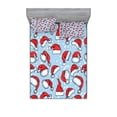 thumbnail image 1 of Ambesonne Retro Fitted Sheet & Pillow Sham Set, Pop Art Style Poster, Full, Red Blue, 1 of 2