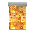 thumbnail image 1 of Ambesonne Retro Fitted Sheet & Pillow Sham Set, Rounded Funky Squares, Queen, Multicolor, 1 of 2