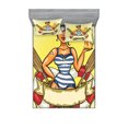 thumbnail image 1 of Ambesonne Retro Fitted Sheet & Pillow Sham Set, Sailor Blonde in, Queen, Multicolor, 1 of 2