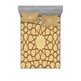 thumbnail image 1 of Ambesonne Retro Fitted Sheet & Pillow Sham Set, Star Shapes, Full, Cream Brown, 1 of 2