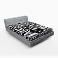 thumbnail image 1 of Ambesonne Retro Fitted Sheet, Rock Music Poster Image, Queen Size, Beige and Black, 1 of 2