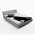 thumbnail image 1 of Ambesonne Retro Fitted Sheet, Romantic Dance Partners, Full Size, White Black, 1 of 2